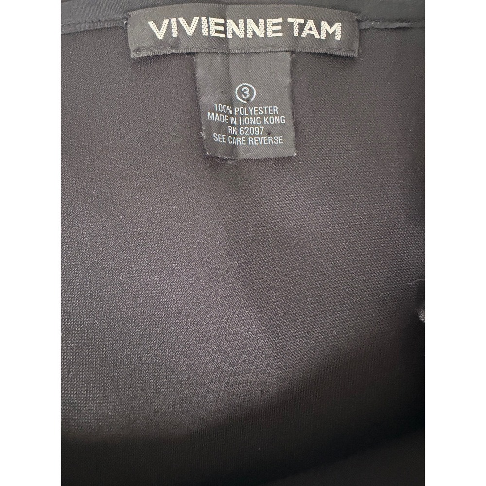 Vivienne Tam Black Embroidered Floral Wrap Pencil Skirt Size 3 Vintage 90s - Picture 5 of 5